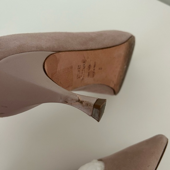 Stuart Weitzman Blush Suede Heels - Picture 6 of 7